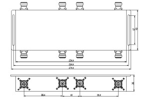 I-4 * 4 iBridge Bridge esebenzayo ukusuka ku-698-2700MHz JX-BC-698M2700M-6.1dBxF