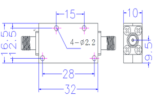 3.5-18GHz JX-HPF1-3.5G18G-50SF पासून कार्यरत हायपास फिल्टर