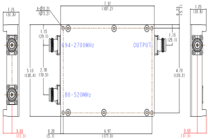 Diplexer široko pokriva od 80-520MHz/694-2700MHz