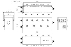 шуплина комбинатор кој работи од 758-4000MHz JX-CC3-758M4000M-20S2