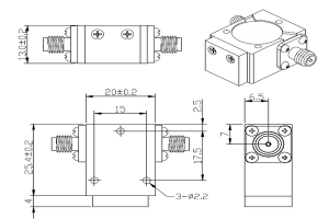 5G Koaxial Isolator Inatumika kutoka 5.5-6GHz JX-CI-5.5G6G-23SS