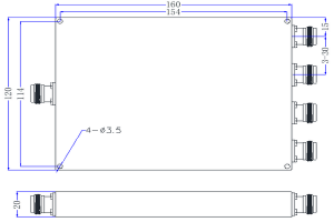 Divisor de potência para solução VHF/UHF 140-500MHz