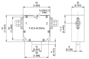 Isolator Frekuensi Tinggi Beroperasi dari 43.5-45.5GHz JX-CI-43.5G45.5G-2.4mm-Male