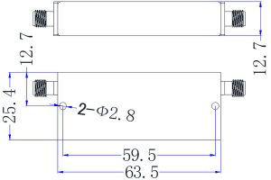 Héichfrequenz Bandstopfilter funktionnéiert vu 7900-8400MHz JX-BSF1-7.9G8.4G-50S