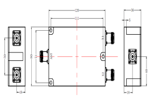 VHF/UHF LC Combiner funktionnéiert vun 30-88MHz & 225-400MHz Mat N Connector JX-LCC2-30M400M-20N