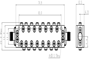 Hochfrequenz-Bandpassfilter für das X/K-Band