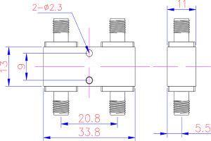 Operasi coupler hibrid 3.4-4.2GHz tina solusi 5G