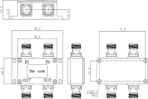 Bộ ghép nối lai IP67 20W 4,8-6GHz JX-BC-4.8G6G-20NWP