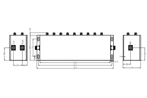 2 Ways Cavity Combiner NF csatlakozó 158,3-161,8 MHz, alacsony beillesztési veszteség, kis térfogatú JX-CC2-158,3M161,8M-70N