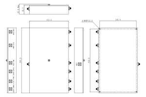 Iindlela ezi-6 ze-Cavity Combiner SMA-F Connector 703-2570MHz Low Insertion Loss Small Volume JX-CC6-703M2570M-45S