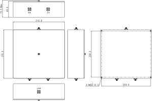 UHF 200 Вт 410-427 МГц қуысты диплексор JX-CD2-410M427M-80S