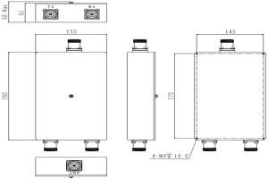 UHF дуплексер DIN(7/16)-женски кој работи од 415-430MHz JX-CD2-415M430M-65D3