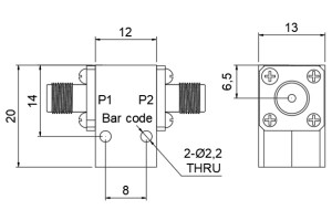 Bộ cách ly đồng trục hoạt động từ 14,3-14,8 GHz JX-CI-14.3G14.8G-23S