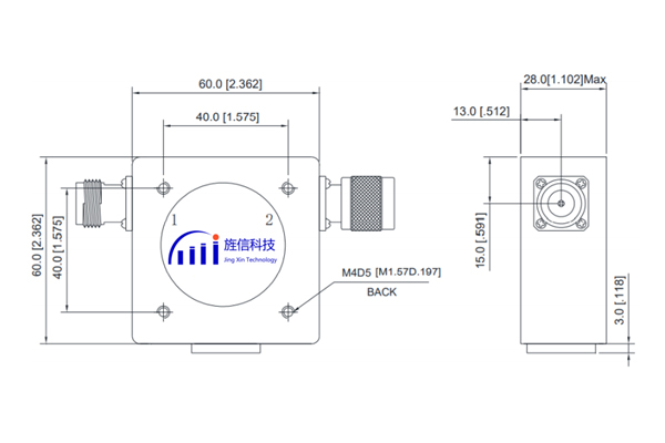 Professional China High Power Isolator – Coaxial Isolator N-F/M Connector 118-150MHz Low Insertion Loss JX-CI-148M150M-60NF  – Jingxin Technology