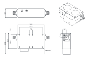 5G Isolator Coaxial Isolation avo miasa amin'ny 5.4-5.9GHz JX-CI-5.4G5.9G-45SF