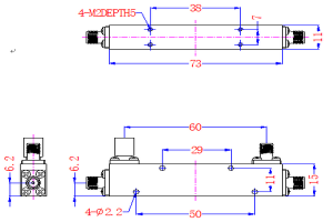 1-4GHz JX-DC-1G4G-30SF થી કાર્યરત નિમ્ન નિવેશ નુકશાન ડાયરેક્શનલ કપ્લર