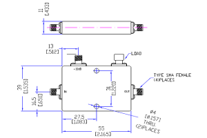 100W SMA-F ทำงานจาก 2-4GHz Directional Coupler JX-DC-2G4G-30S100W