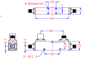 2-8GHz લો ઇન્સર્શન લોસ ડાયરેક્શનલ કપ્લર JX-DC-2G8G-30SF