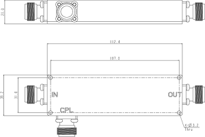 50W Directional Coupler 450-960MHz JX-DC-450M960M-20Nx