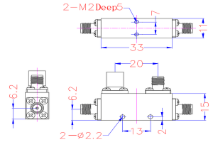 Работа от направленного ответвителя SMA-гнездо 7–18 ГГц JX-DC-7G18G-10S50W