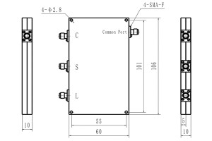 3 Ways Cavity Combiner SMA-F Connector 1429-5250MHz Low Insertion Loss Diki Volume JX-MC3-1429M5250M-20S