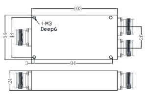 Power Divider Operatioun vun 134-3700MHz JX-PD2-134M3700M-18F4310