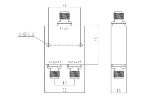 I-Power Divider 2.92-F Isixhumi esingu-27.5G-29.5GHz Ivolumu Encane JX-PD2-27.5G29.5G-16F