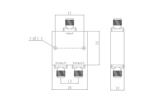 పవర్ డివైడర్ 2.92-F కనెక్టర్ 27G-32GHz చిన్న వాల్యూమ్ JX-PD2-27G32G-16F