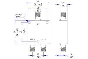 Разделник на енергија SMA-F конектор 600-3800MHz JX-PD2-3.4G4.2G-20S