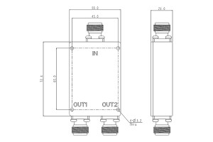 પાવર વિભાજક NF કનેક્ટર 450-960MHz JX-PD2-450M960M-20N