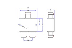 Đầu nối bộ chia nguồn NF DC-500 MHz JX-PD2-DC500M-1WN