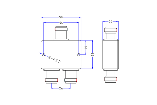 PriceList for Hybrid Power Splitter -
 Power Divider N-F Connector DC-500MHz JX-PD2-DC500M-1WN  – Jingxin Technology