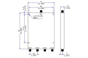 I-Power Divider 4 Iindlela ze-SMA-F Connector 1G-18GHz JX-PD4-1G18G-16S