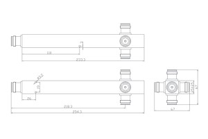 Power Divider 4.3-10-F Connector 350-2700MHz JX-PS-4-4310