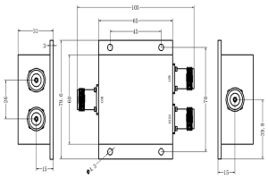 VHF/UHF LC Combiner wurket fan DC-520MHz JX-LCC2-DC520M-40N