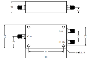 LC Duplexer работи од 204-1800MHz JX-LCD2-204M1800M-50SF