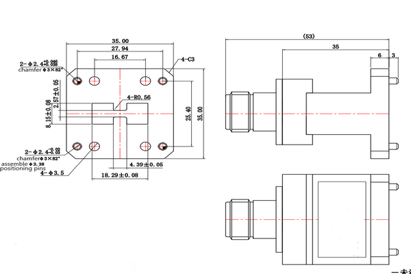 導波管アダプター JX-TAC-6G18G-300WNF