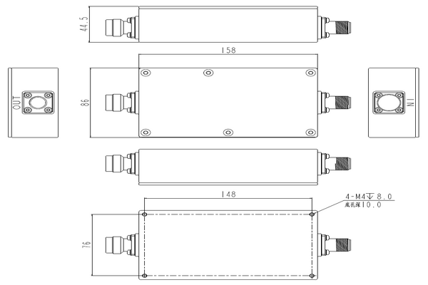 OEM/ODM Factory Hf Band Pass Filter -
 Bandpass Cavity Filter Operating From 2550-2590MHz JX-CF1-2550M2590M-N5  – Jingxin Technology