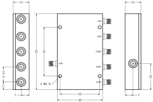 Combinatore SMA a 5 porte operativo per la banda 700/850/900/1800/2100 JX-LCC5-758M2170M-S20