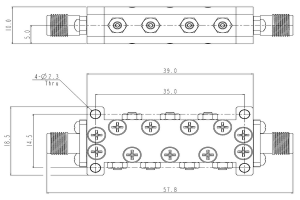 Héichfrequenz Bandpassfilter funktionnéiert vu 15.9-20.1GHz JX-CF1-15.9G20.1G-50S1