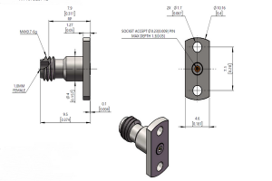 Héichfrequenz Koaxialverbindung funktionnéiert vum DC-110GHz JX-RFC-DC110G-1.0MMF2