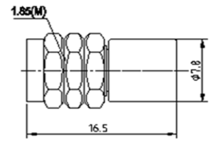 Umthwalo weCoaxial 1.85-Male DC-67GHz JX-PL-DC67G-1W185