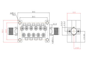 Hidlydd bandpass 24-40GHz ar gyfer datrysiad amledd uchel