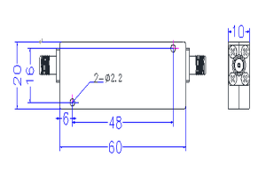 Sefa ya SMA Highpass Ikugwira ntchito kuchokera ku 1-18GHz JX-HPF1-1G18G-60SF