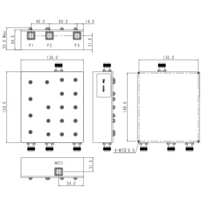 Cavity Combiner funktionnéiert vu 791-2690MHz JX-CC3-791M2690M-60N