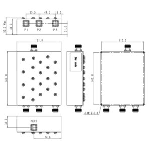 Cavity Combiner مەشغۇلات قىلىۋاتقان 880-2170MHz JX-CC3-880M2170M-60N