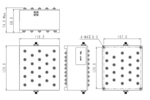 Комбинатор на кухини, работещ от 703-2570MHz JX-CC6-703M2570M-RX70