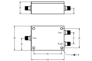 5G LC Duplexer Operating from 30-4200MHz  JX-LCD2-30M4200M-30SF